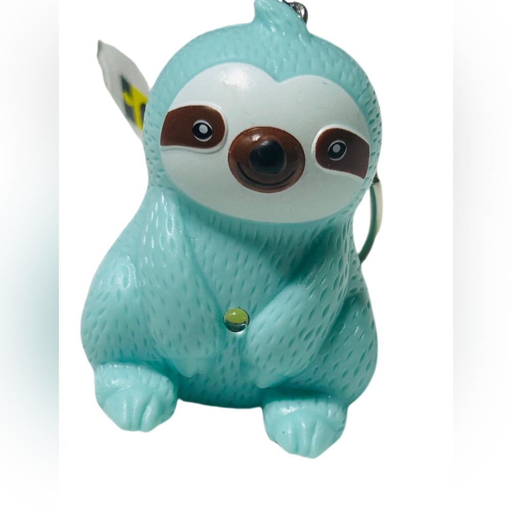 Happy Aqua color Sloth Led Light & Sound KeyChain NWT SUPER RARE FIND - Picture 2 of 5